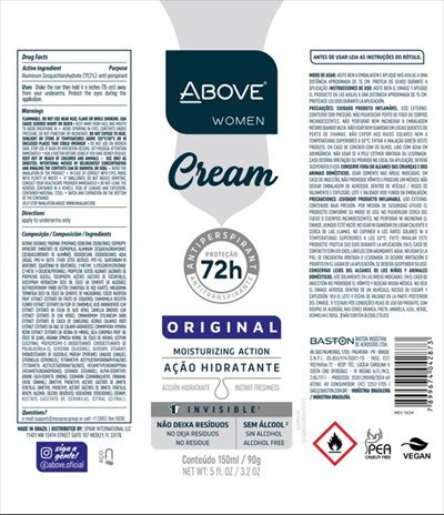 ABOVE CREAM ORIGINAL WOMAN ANTIPERSPIRANT DEODORANT 72H - cream 72horas